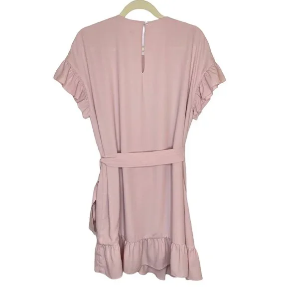 Aritzia Wilfred Ninette Ruffle Wrap Dress in Rose Quartz, M - Picture 2 of 10
